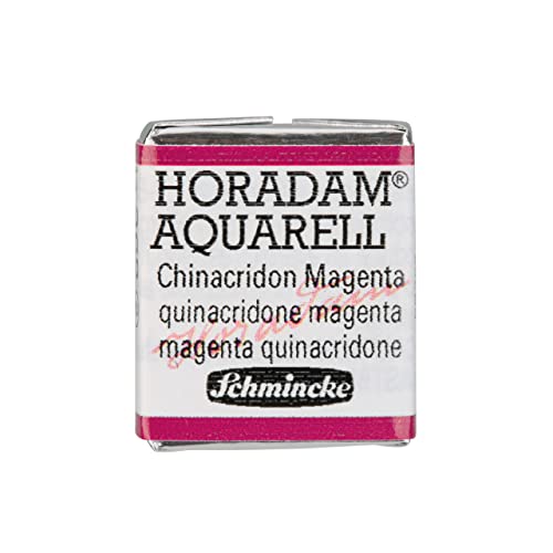 Schmincke - HORADAM® AQUARELL - Finest Artists' Watercolor Paints, 369 Chinacridon Magenta, 14 369 044, 1/2 pan - color: 369 Quinacridone Magenta