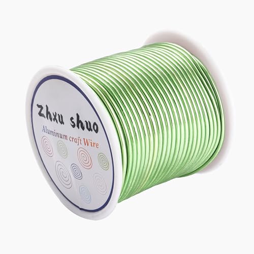 12 Gauge(2mm) Aluminum Wire 35 Yards Anodized Metal Wire for Bonsai Armature Crafting Sculpting Jewelry Craft Making Beading Floral (Light Green, 12 Gauge) - color: Light Green