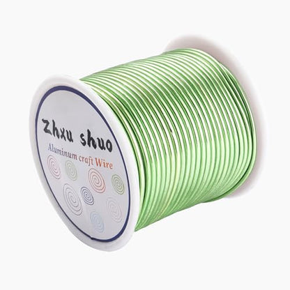 12 Gauge(2mm) Aluminum Wire 35 Yards Anodized Metal Wire for Bonsai Armature Crafting Sculpting Jewelry Craft Making Beading Floral (Light Green, 12 Gauge) - color: Light Green