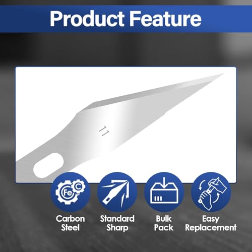 120 Pack Hobby Knife Blades, #11 Fine Point High Carbon Steel Replacement Blades for Craft & Art, Standard Sharpness Craft Knife Refills for Paper, Fabric & Thin Plastic - style: #11 Fine Point