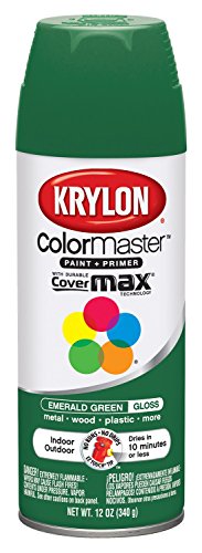 Krylon K05201607 ColorMaster Paint + Primer, Gloss, Emerald Green, 12 oz. - color: Emerald Green, size: 12 Ounce (Pack of 1), style: Gloss