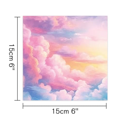 Scrapbook Paper, 24 Sheets 6"×6" 160gsm Single-Sided Patterned Cardstock - color: 24 sheets-colorful sky