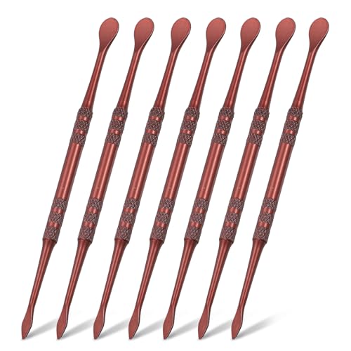 HARFINGTON 7pcs Wax Carving Tool 4.75" Double-Headed Stainless Steel Sculpture Tools Kit Modeling Engraving Sculpting Spoons for Clay Pottery Crafts Shaping, Rose Gold - color: Rose gold