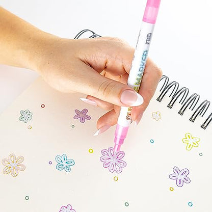 Incraftables Outline Glitter Markers (12 Colors) – Metallic, Double Line Pens, Shimmer Markers for Crafts, Greeting Cards, Drawing - style: Glitter Marker