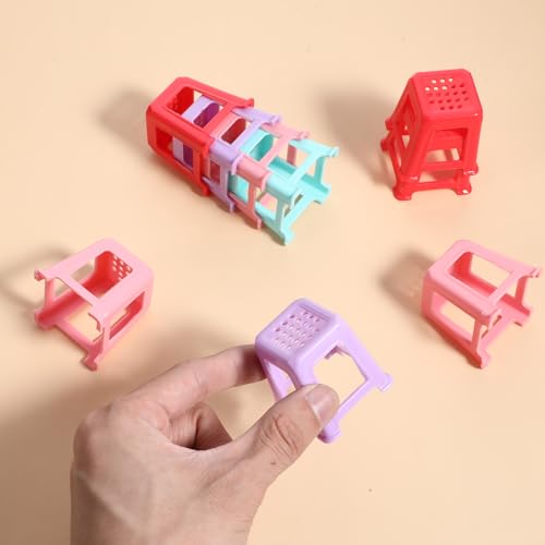 Xindojuz 12 PCS Canvas Stands for Paint Pouring, Plastic Non-Slip Mini Canvas Feet Risers Fluid & Acrylic Paint Pouring Supplies Miniature Holder Tools for Pourings Paints Supplies (4 Colors)