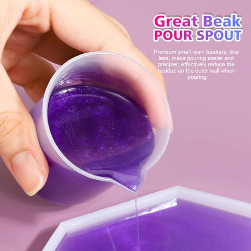 LEOBRO 24 PCS 100ml Resin Measuring Cups, Graduated Epoxy Resin Mixing Cups, Small Plastic Beakers, Plastic Measuring Cup for Paint, Art Craft, Soap Candle Tumbler Making