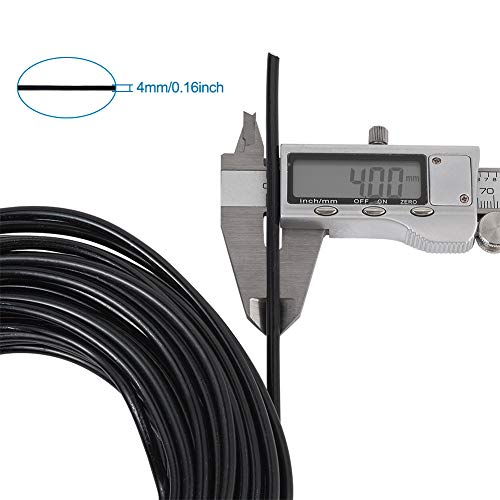 52 Feet 4mm Black Aluminum Wire Bendable Metal Craft Wire for Beading Sculpting Jewelry Making - color: Round-Black, size: 4mm