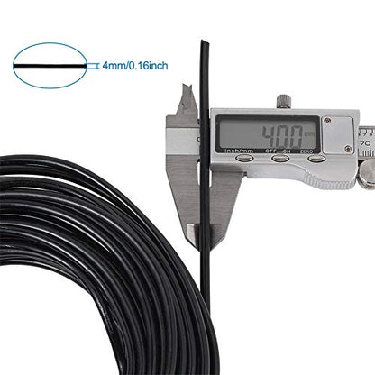 52 Feet 4mm Black Aluminum Wire Bendable Metal Craft Wire for Beading Sculpting Jewelry Making - color: Round-Black, size: 4mm