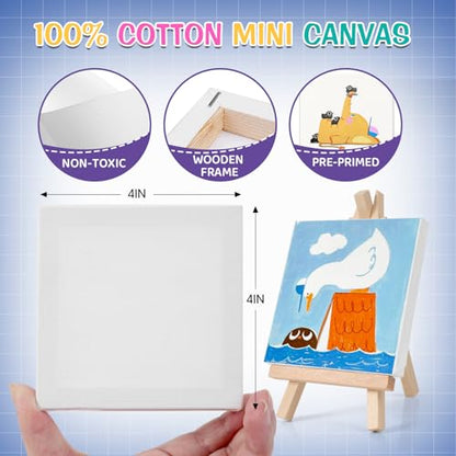 ESRICH 10 Set Canvas Painting Kit, Mini Acrylic Paint Set - size: 10 set 4 x 4 inches