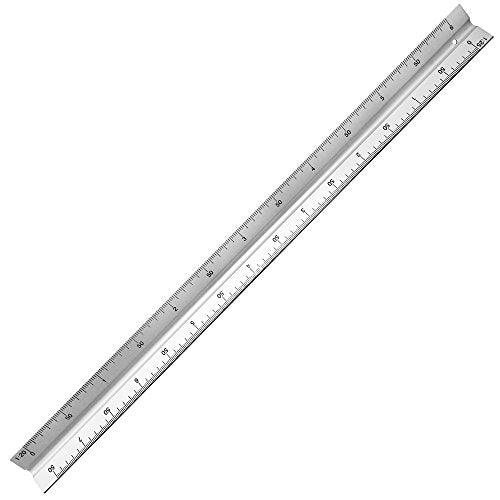 OCM Metric Triangular Engineer Scale Ruler (Proffessional Grade Solid Aluminum) 30 Centimeters Metric Engineering Architectural Mechanical Drafting Ruler - 1:20, 1:25, 1:50 1:75, 1:100, 1:125