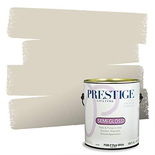 PRESTIGE Paints Interior Paint and Primer In One, 1-Gallon, Semi-Gloss, Comparable Match of Benjamin Moore* Edgecomb Gray* - color: HC-173BM-PCM, size: 1 Count (Pack of 1)