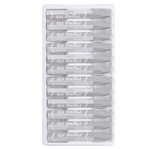 PATIKIL Grey Oil Pastels, 12Pcs Soft Oil Crayons Vibrant and Creamy Pastels Stick Art Supplies for Art Painting Drawing Blending Graffiti for Artists Beginners - color: Grey