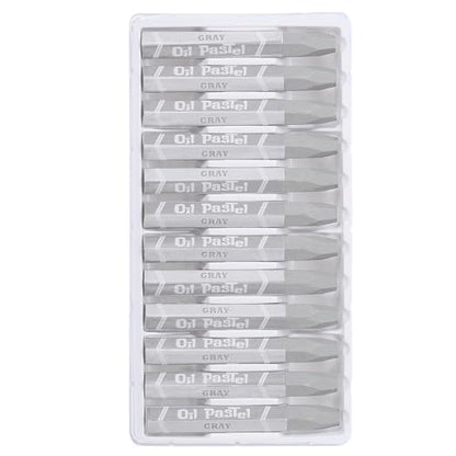 PATIKIL Grey Oil Pastels, 12Pcs Soft Oil Crayons Vibrant and Creamy Pastels Stick Art Supplies for Art Painting Drawing Blending Graffiti for Artists Beginners - color: Grey