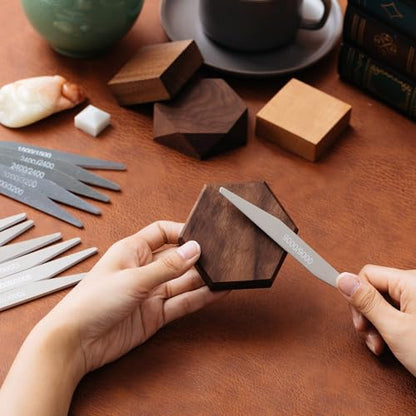 Honoson 10 Pcs Sanding Sticks for Plastic Models, High Grits, Double Angle - style: Double Angle Shape