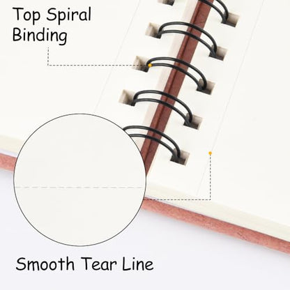 8.3x5.8 Sketch Book,Art Sketchbook for Drawing Pad,Mixed Media Sketchbook - color: TopSpiral-NatureWhite-Pink