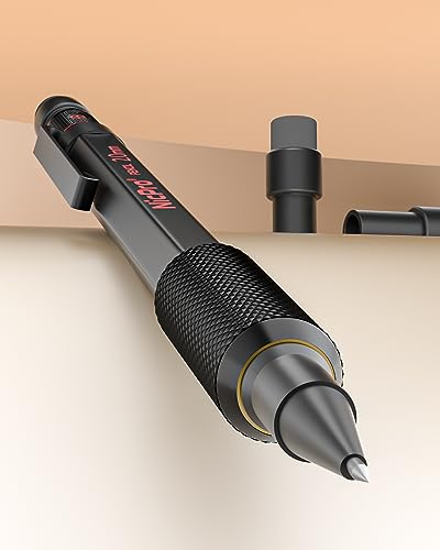 Nicpro 2mm Metal Mechanical Pencils Set with Case, 3 Pack Black | 69 Lead Refills (4B 2B HB 2H 4H Color), Eraser, Weatherproof Metal Barrel, Heavy Duty Carpenter Pencil For Writing Drawing - size: 3 Pack