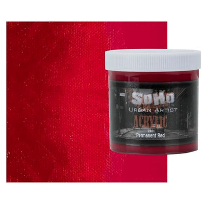 Soho Urban Artist Heavy Body Acrylic Paint - 500 ml Jar - Permanent Red - Thick, Rich Color, Excellent Coverage, Professional Quality - Artists Acrylic Paint - color: Permanent Red, size: 16.91 Fl Oz (Pack of 1)