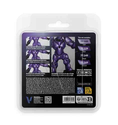 Vallejo - Celestial Violet Set, True Metallic Metal, 4 Bottles x 0.6 fl.oz. - color: Celestial Violet