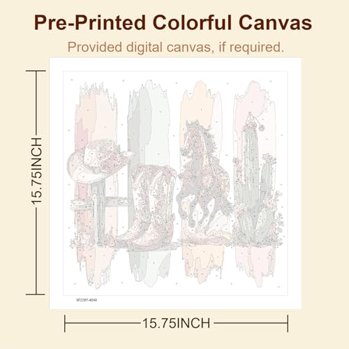 Gemozaic Western Paint by Numbers Kit for Adults, 16 x 16 INCH, Unframed - color: MT22997