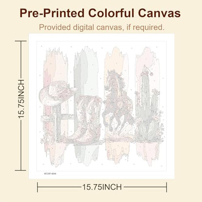 Gemozaic Western Paint by Numbers Kit for Adults, 16 x 16 INCH, Unframed - color: MT22997