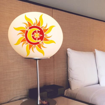MAYJOYDIY Sun Stencil 6~12inch 4 Sizes Sun Moon Star Stencil with Paint Brush Dazzling Boho Sun Stencil for Painting on Furniture Wood Canvas Paper Wall - color: 4 Sizes Sun Moon