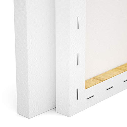 Stretched Canvas, 11x14 Inch Set of 7, Primed White | 100% Cotton Artist Canvas Boards for Painting, Acrylic Pouring, Oil Paint Dry & Wet Art Media - color: White, size: 11"x14"