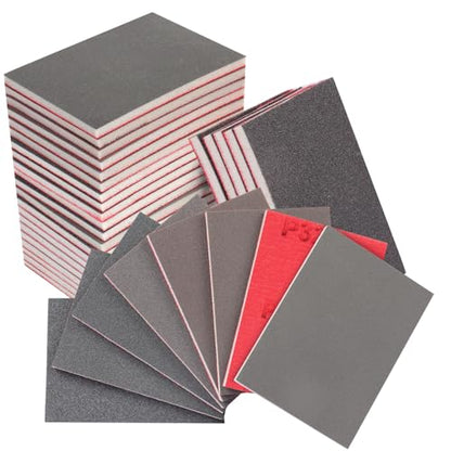 32Pcs Sanding Sponge 180-3000 Grit Soft Foam Hand Sander Block - size: 32pcs Mix Grit, style: Aluminum