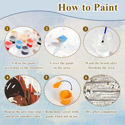 Christian Paint by Number for Adults, Paint by Numbers Kit for Adults 16x20 - color: Christian