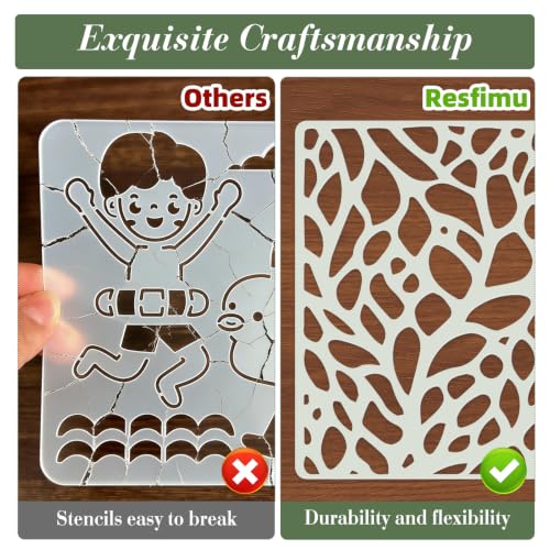 Geometric Texture Stencils for Crafts Reusable 16Pcs Stencils(5.9X5.9 inch) - color: Texture 25