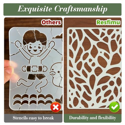 Geometric Texture Stencils for Crafts Reusable 16Pcs Stencils(5.9X5.9 inch) - color: Texture 25
