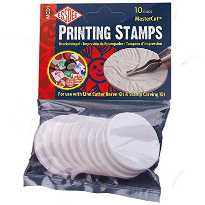 ESSDEE Self - Adhesive Mastercut Printing Stamps - Blocks, Stamp Making, Printmaking, and Lino Carving - 1.7 Inches and 4 mm Thick - Pack of 10 - size: 1.77in self-adhesive