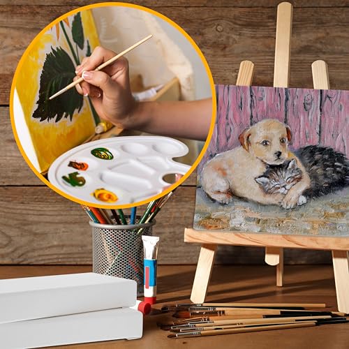 U.S. Art Supply Long Stretched Canvas for Painting 6x18 inch Gallery Depth 1-1/2" Thick, 3-Pack - 12oz Acrylic Gesso Triple Primed, Professional Artist Quality, 100% Cotton - Pouring, Oil Paint - size: 6" x 18"