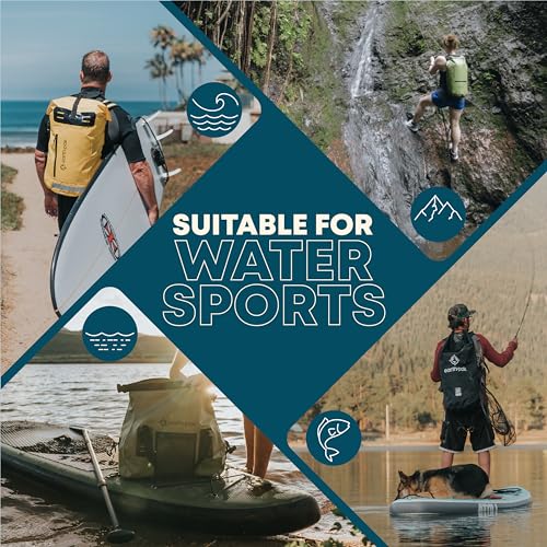 Earth Pak Waterproof Dry Bag with Zippered Pocket - Waterproof Dry Bag Backpack Keeps Gear Dry - color: Clear, size: 10L