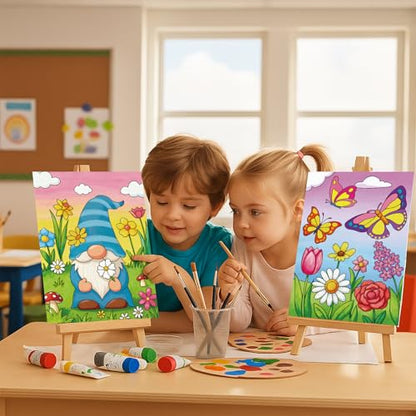 Louise Maelys Pre Drawn Canvas to Paint for Kids, 12 Pack Flowers & Animals - color: SPRING