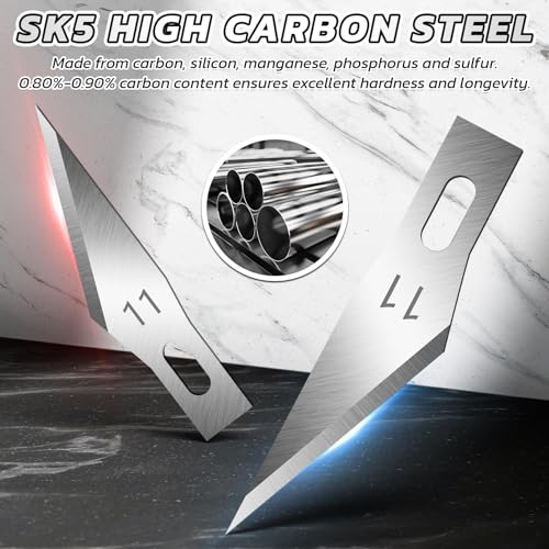 DIYSELF 50 PCS Exacto Knife Blades, #11 Blade Refills with Storage Case