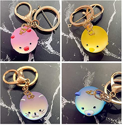 Silicone Resin Molds for Jewelry Keychain Pendent Necklace, Cute Animal Orbs Piglet Chicken Bear Shape Ornaments Casting Molds for UV Resin Crafts, DIY Jewelry Making (Mirror & Matt) (1pc) - size: 2 in 1 Animal