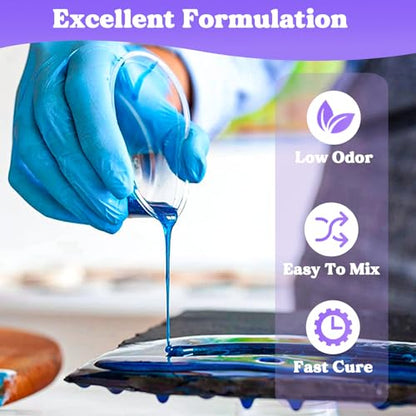LET'S RESIN 1/2 Gallon Epoxy Resin,Crystal Clear Resin Epoxy Kit for Crafts (Pack of 2) - size: 64oz (Pack of 2)