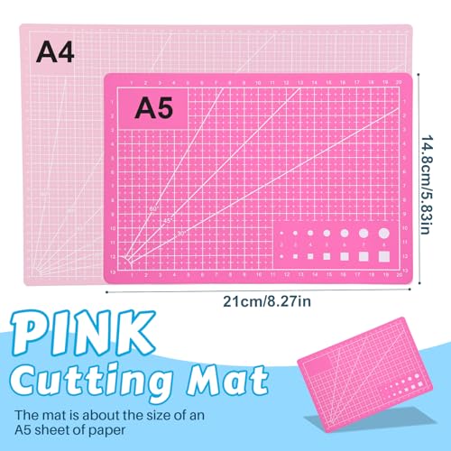 ZMAAGG Rotary Cutter Set, 5PCS 45mm Fabric Cutter, A5 Cutting Mat