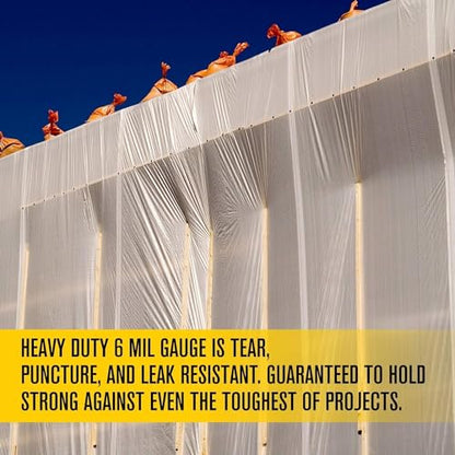 Aluf Plastics 6 MIL Thick Extra Strong Heavy Duty Fire Retardant Clear All Purpose Vapor and Moisture Barrier Sheet Tarp/Drop Cloth - 20' x 100' for Painting & Furniture (1 Pallet of 25 Rolls) - color: Clear, style: 20ft x 100ft Flame Retardent Sheeting,