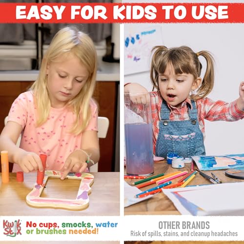 Kwik Stix Cuties Washable Paint Sticks for Kids & Toddlers, 12 Non-Toxic Colors, Quick-Drying, Allergen-Free, Solid Tempera with Cute Caps - color: Multicolor