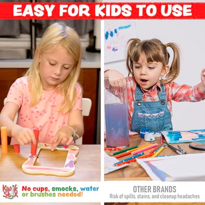 Kwik Stix Cuties Washable Paint Sticks for Kids & Toddlers, 12 Non-Toxic Colors, Quick-Drying, Allergen-Free, Solid Tempera with Cute Caps - color: Multicolor