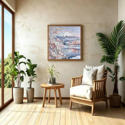 Snow Mountain Flower 5D Diamond Art Painting Kits for Adults 14 x 14 inch | DIY Full Drill, Arts and Crafts, Home Wall Deco,Beginner Easy Painting - color: SH178