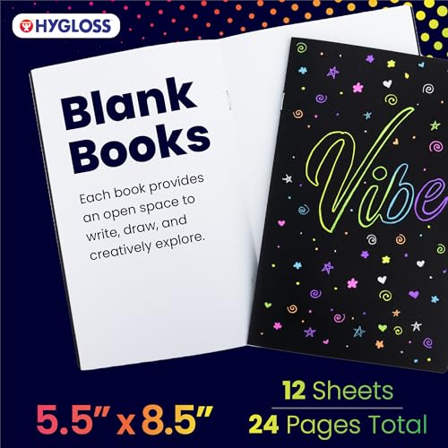 Hygloss Blank Books - Bulk 100 Pack – 5.5" x 8.5" A5 Black Paperback Blank Books for Kids to Write Stories, Doodle, Arts & Crafts – Plain Drawing Sketchbook, Unlined Journal, Notebook Without Lines - color: Black, style: 100 Books