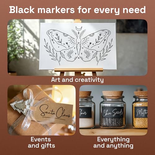 ARTISTRO Black Paint Pens - Extra-Fine Tips - Set of 5 - color: Black