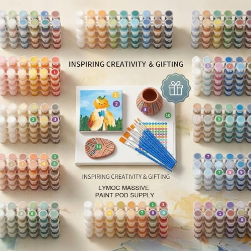30 Empty Paint Containers with Lids - Mini Paint Pods | 180 Paint Pots Container Strips (3ml/0.1oz), 40 Flat Paint Brushes, 260 Labels for Color Organization,140 blank labels - color: 30 Strips+40 Flat Brush+260 Labels