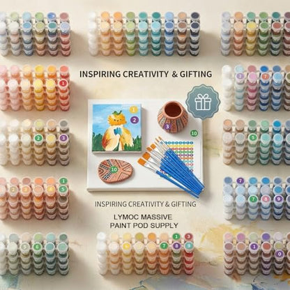 30 Empty Paint Containers with Lids - Mini Paint Pods | 180 Paint Pots Container Strips (3ml/0.1oz), 40 Flat Paint Brushes, 260 Labels for Color Organization,140 blank labels - color: 30 Strips+40 Flat Brush+260 Labels