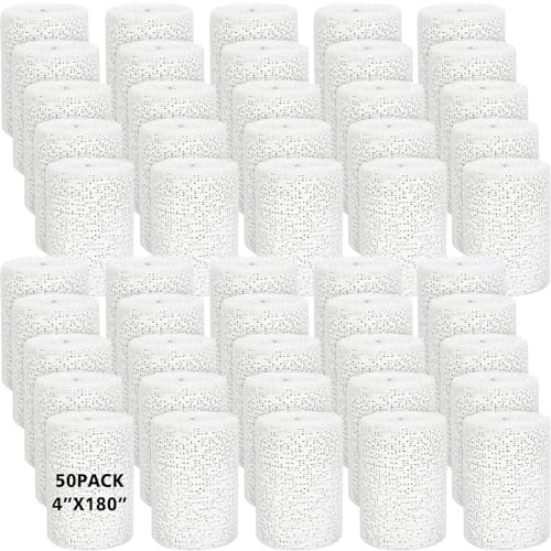 Preboun 50 Pack Plaster Cloth Gauze Bulk for Craft Art, 4 Inch x 180 Inch | Ideal Paper Mache Belly Casting Mask Making, Plaster Strips School Classroom Back to School Art Projects - size: 4 Inch X 180 Inch
