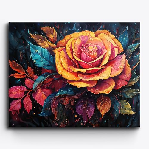 Craftoria Paint by Numbers for Adults 40"x50"cm NO Framed Floral Abstract Rose Hues 48 Colors - color: Abstract Rose Hues - 48 COLORS, size: NO Frame