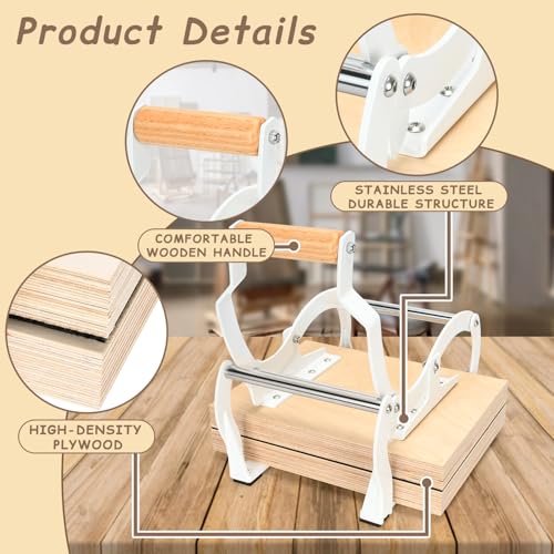 TOPOWN Linocut Printing Hand Lever Press Machine, Linocut Press Machine | A4, White, For Linocut/Woodcut/Rubber Relief, Adjustable Print Thickness, Suitable for Beginners and Studios, Well-Built - color: White