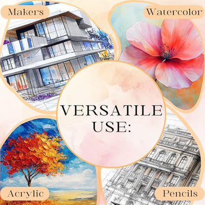 Watercolor Journal Sketchbook 2 Pack 5.5x8.2 Navy Blue | Cotton paper, 24 Sheets each, 140 LB 300 GSM, Linen cover, Tap Water Pen - color: Navy Blue, size: 5.5x 8.2 Inch 2 Pack
